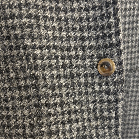 Beams from Japan Harris Tweed Wool blazer large Black and Gray Houndstooth - Picture 3 of 9